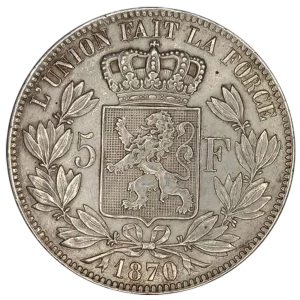 Ecu 5 Francs Leopold II Revers Lille