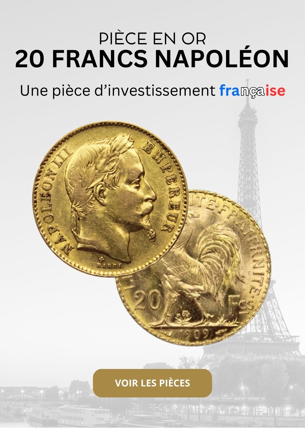 Investir une pièce en or 20 Francs Napoléon